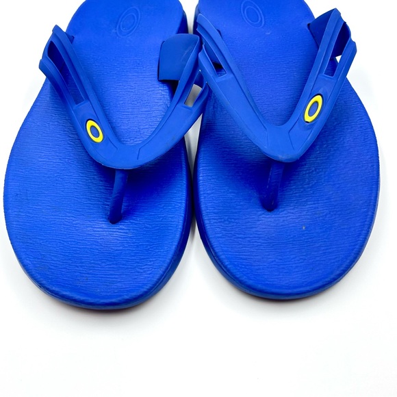 Oakley Ellipse Mens Size 7 Blue Flip Flop Sandals Rubber Thong - Picture 6 of 8